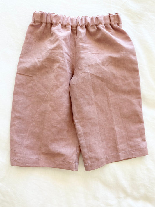 Unisex Basic Colette Pants - Cotton Linen Dusty Pink