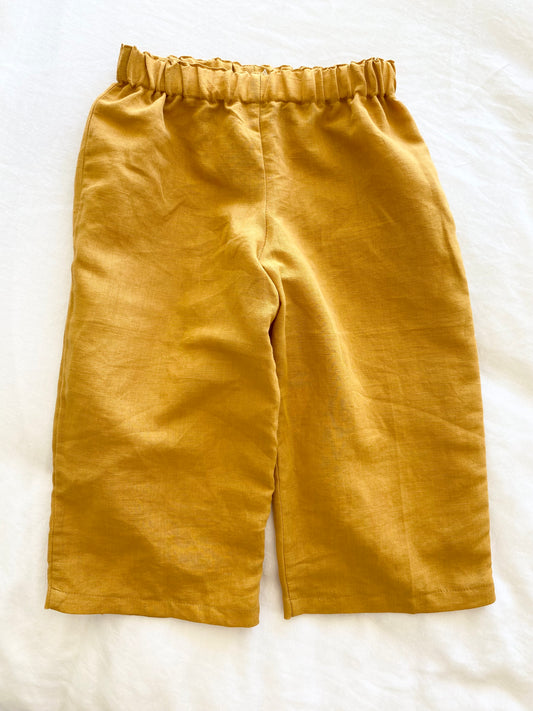 Unisex Basic Colette Pants - Cotton Linen Mustard