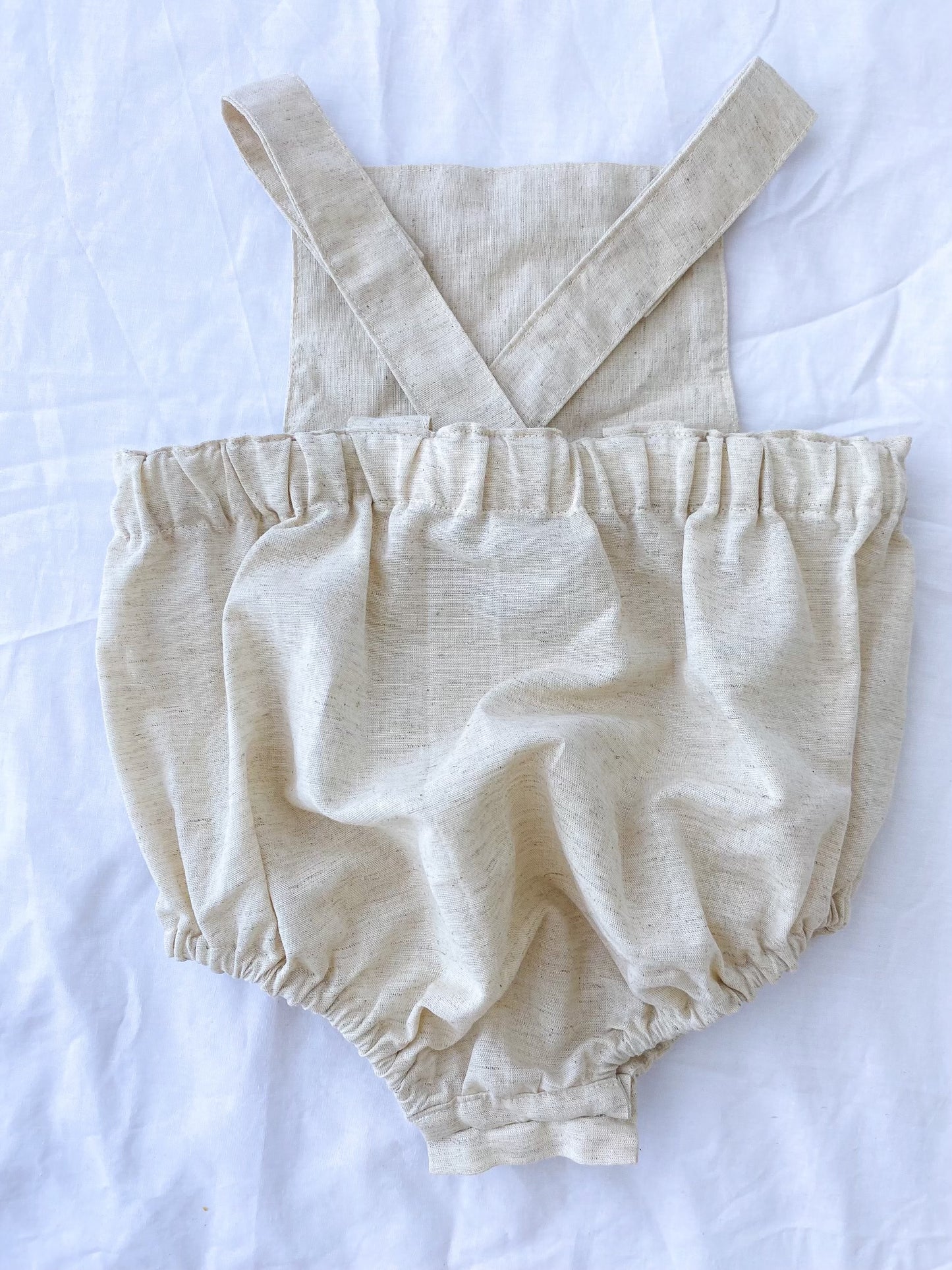 Unisex Romper -  Flax Cotton Natural