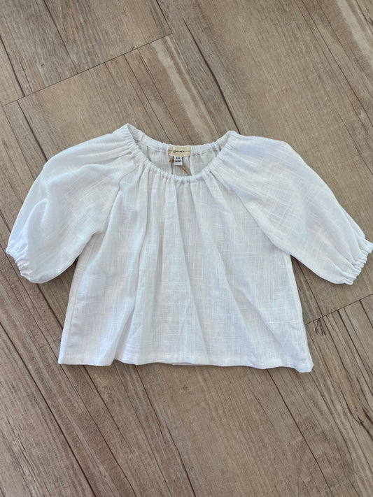 Baby Doll Blouse Linen Rayon Ivory