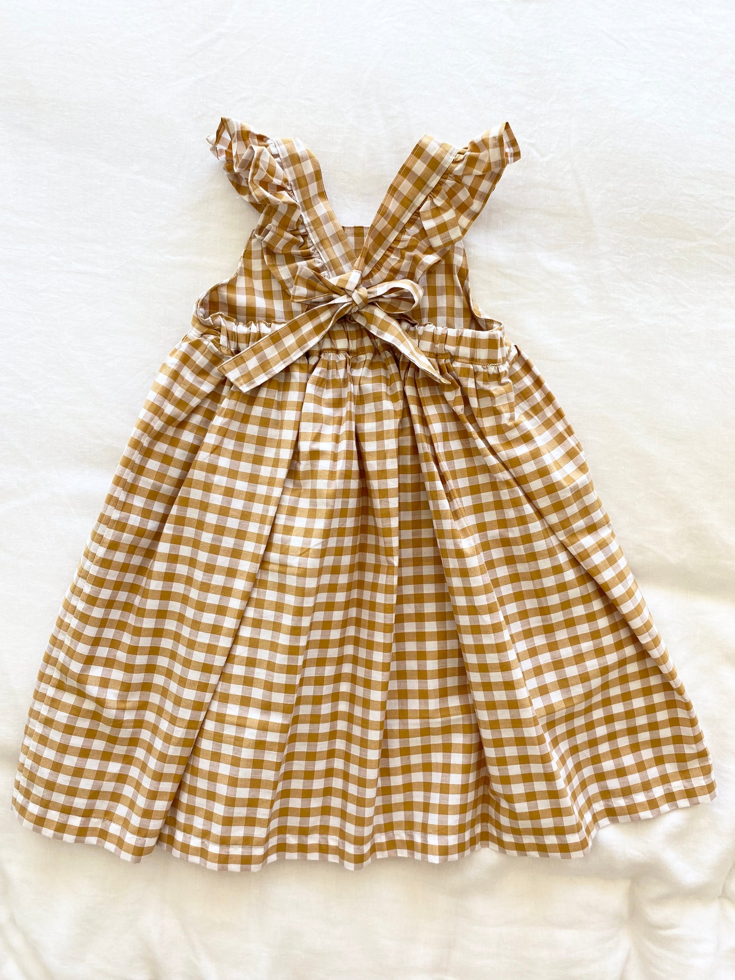 Marigold Dress - Cotton Gingham Golden Spice