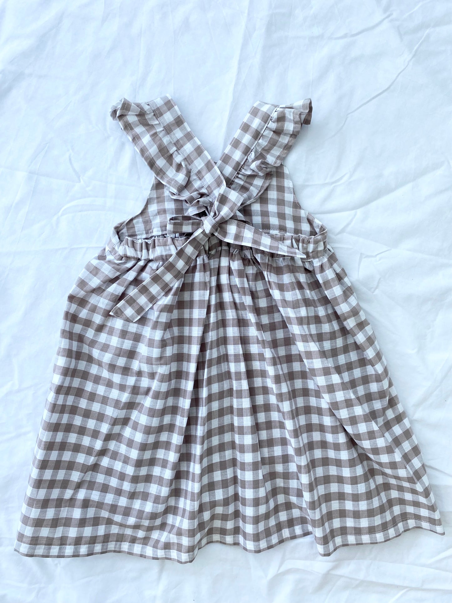 Marigold Dress - Cotton Gingham Mocha