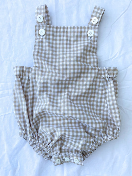 Unisex Romper - Cotton Gingham String