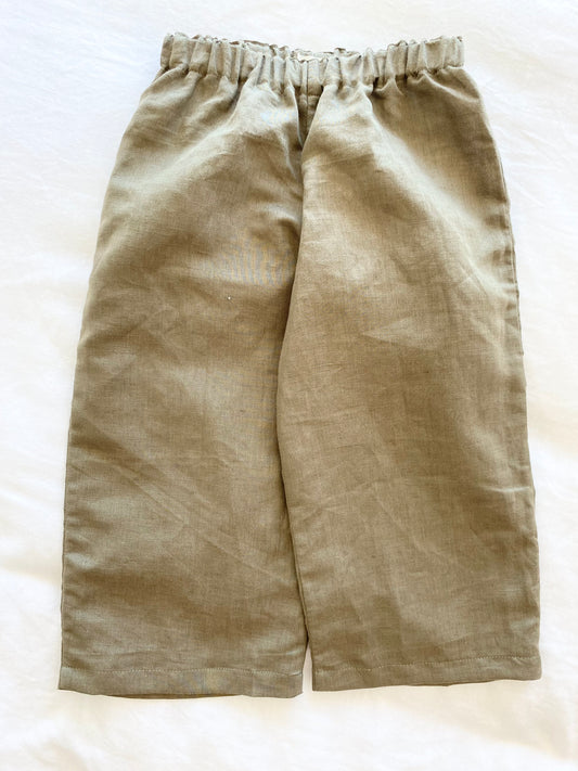 Unisex Basic Colette Pants - Cotton Linen Khaki