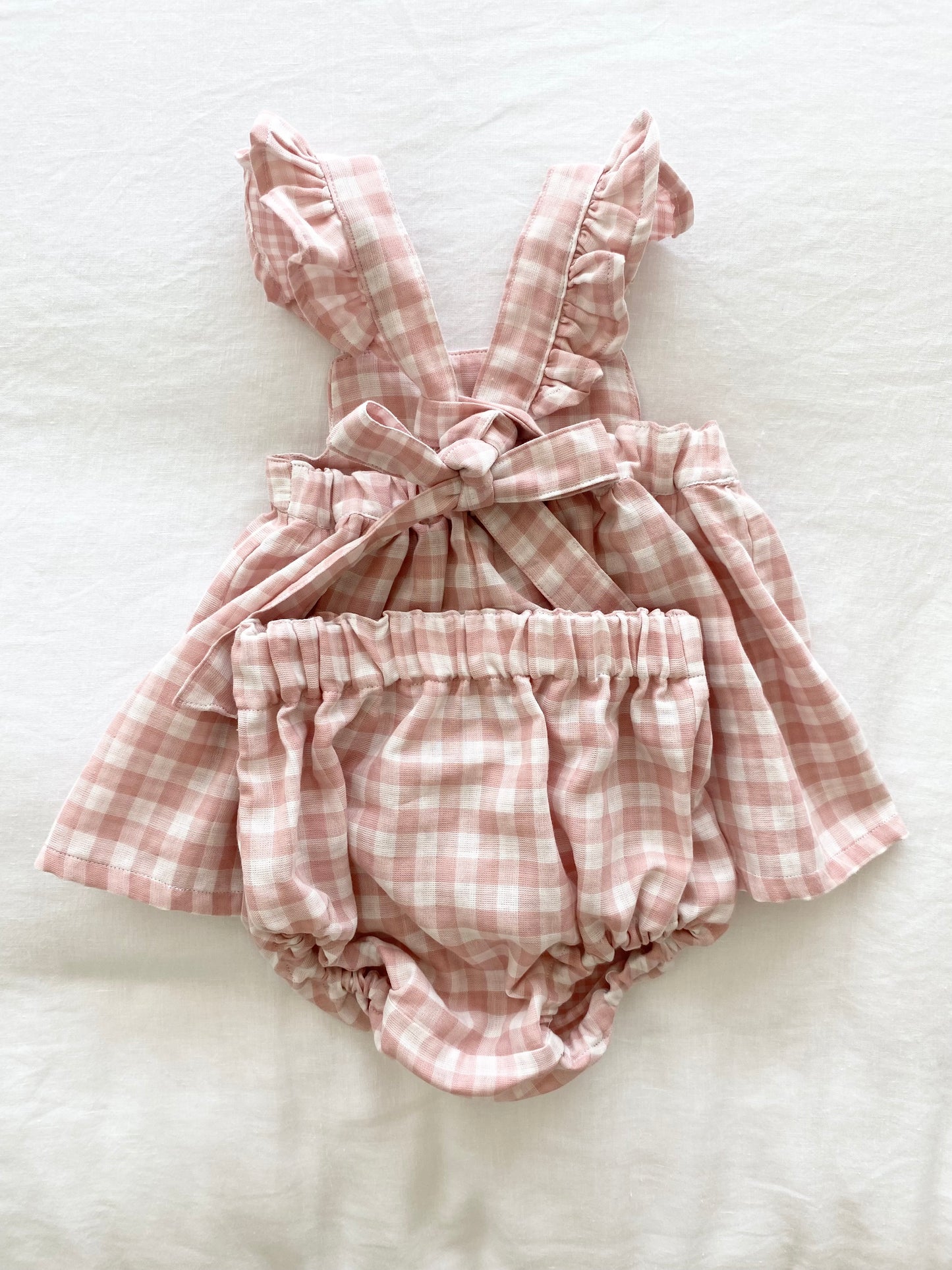 Marigold Peplum Sets - Cotton Double Cloth Gingham Pink