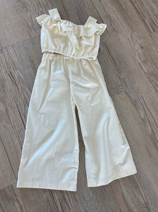 Crop Top and Colette Pant Set - Cotton Ivory