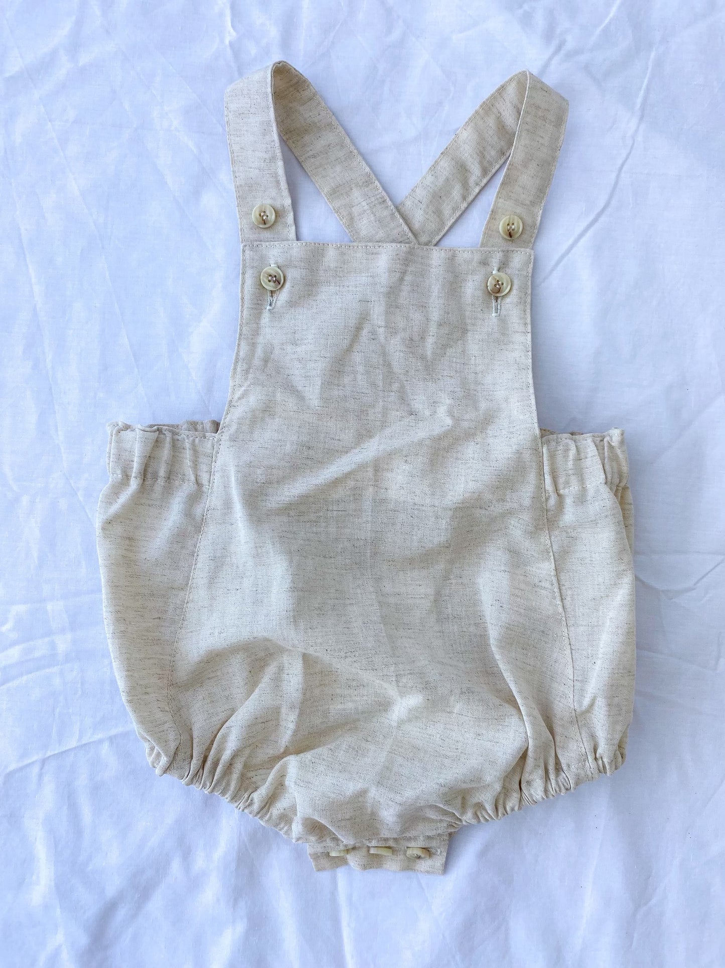 Unisex Romper -  Flax Cotton Natural