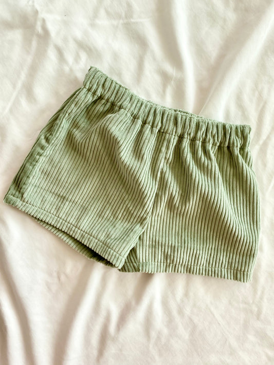 Boys Shorts - Corduroy Mint Green