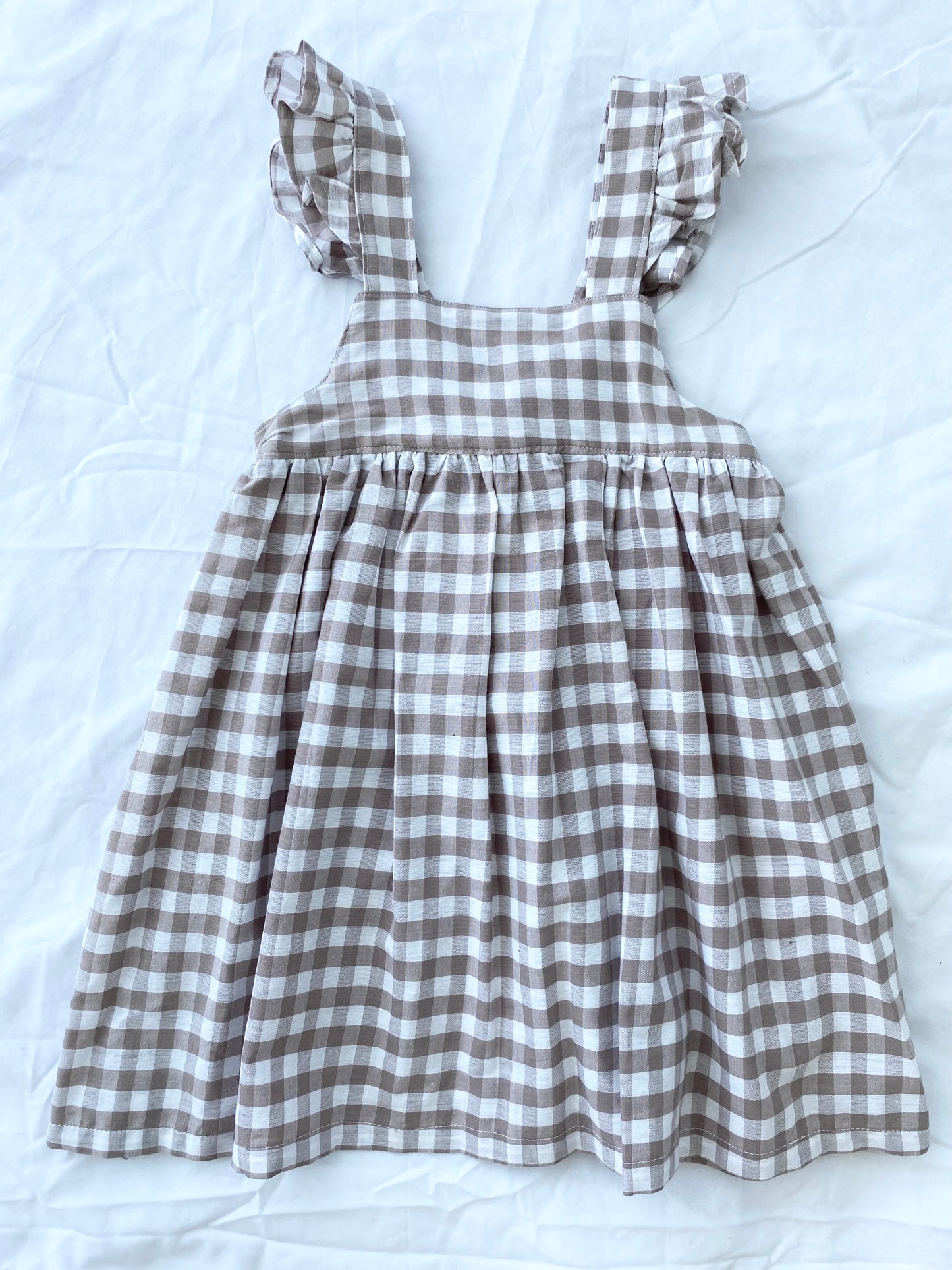 Marigold Dress - Cotton Gingham Mocha