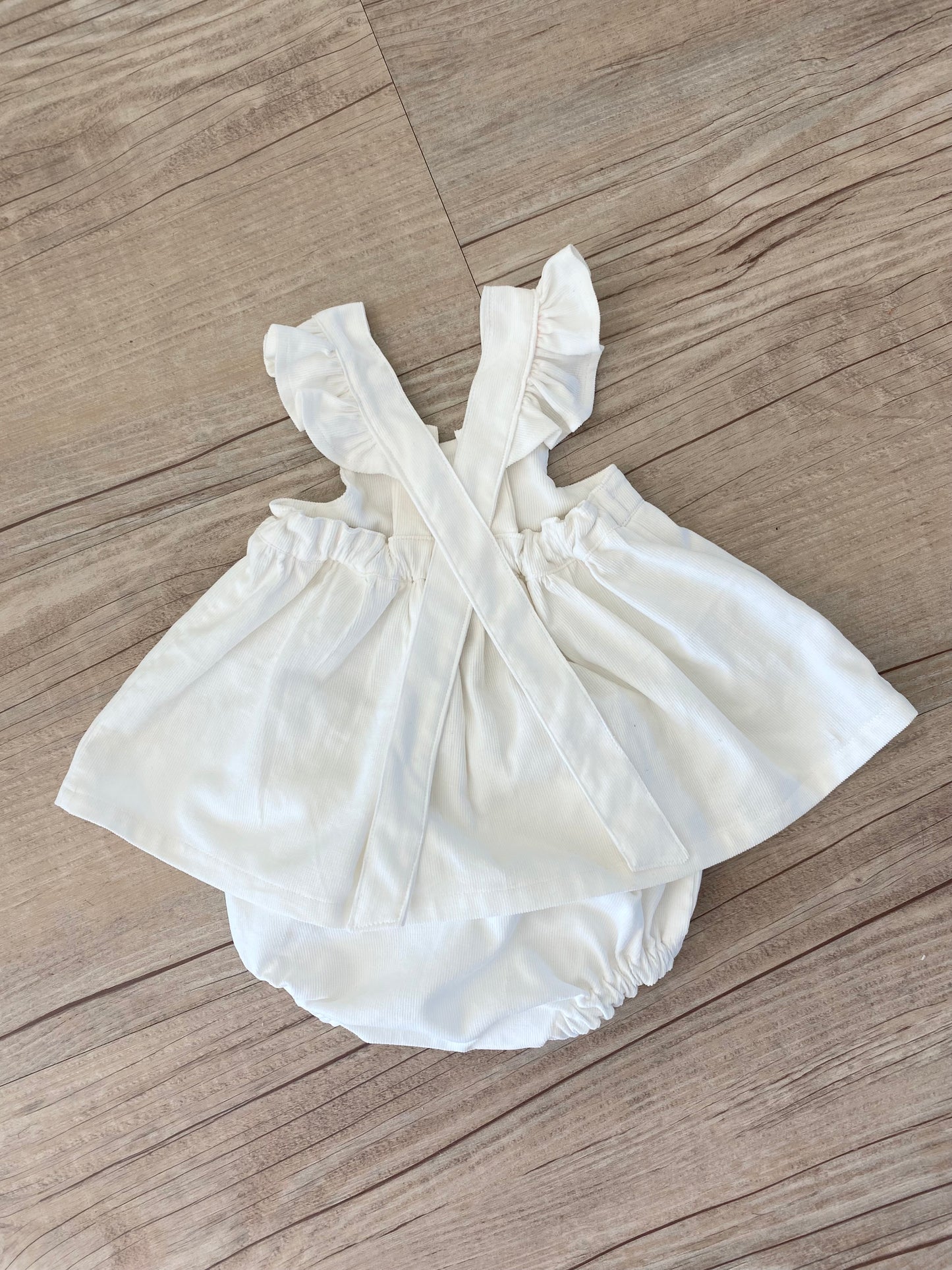 Marigold Peplum Set - Baby Whale Corduroy Cream