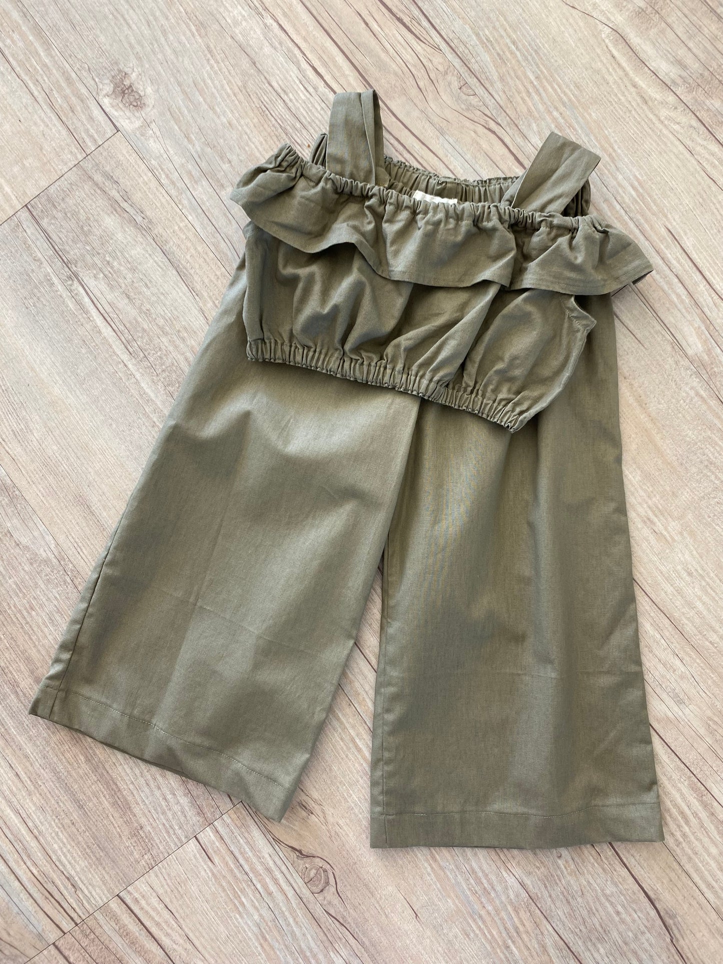 Crop Top and Colette Pant Set - Cotton Khaki