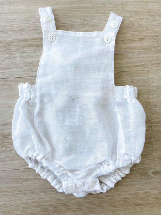 Unisex Romper - Pure Linen White