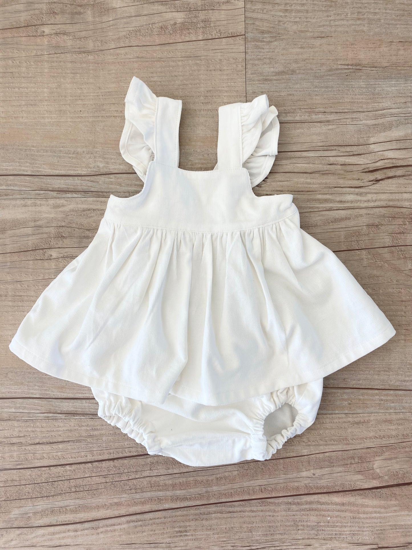 Marigold Peplum Set - Baby Whale Corduroy Cream