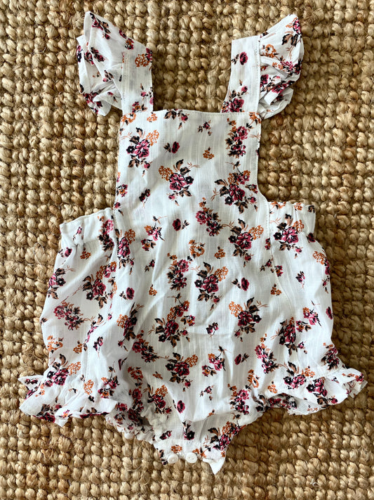 Marigold Romper - Rayon Linen Rose Liberty