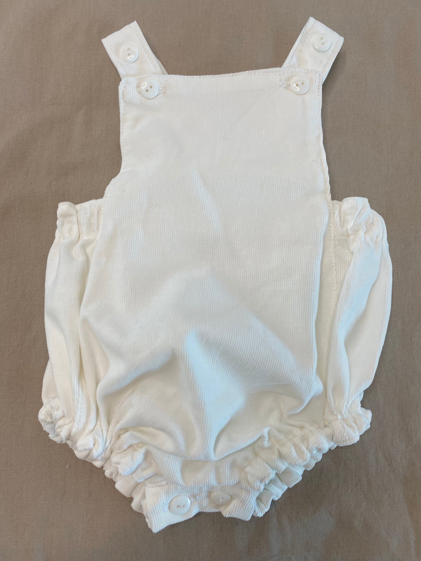 Unisex Romper -Cotton Corduroy Cream