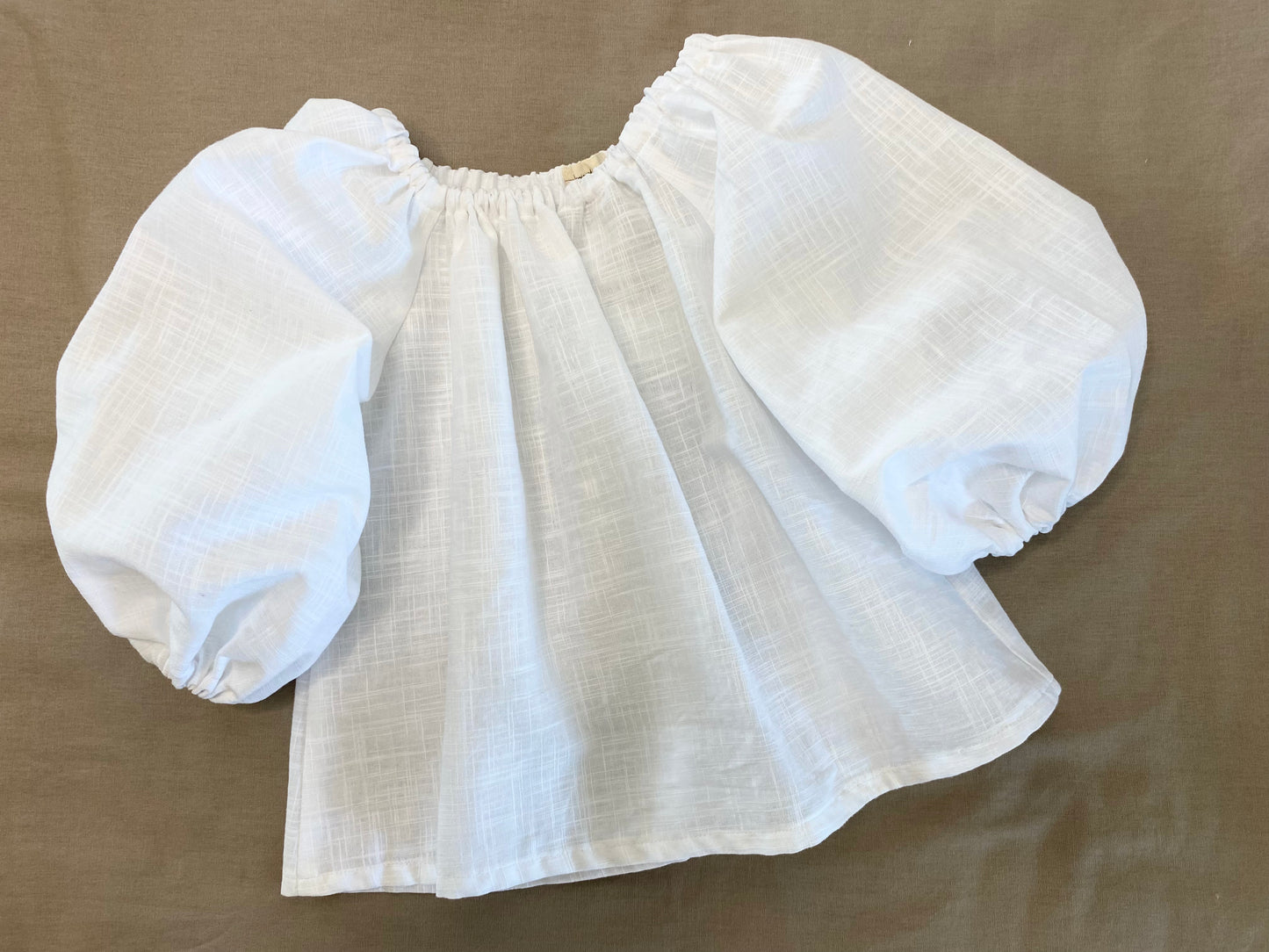 Baby Doll Blouse - Cotton Blend Linen White