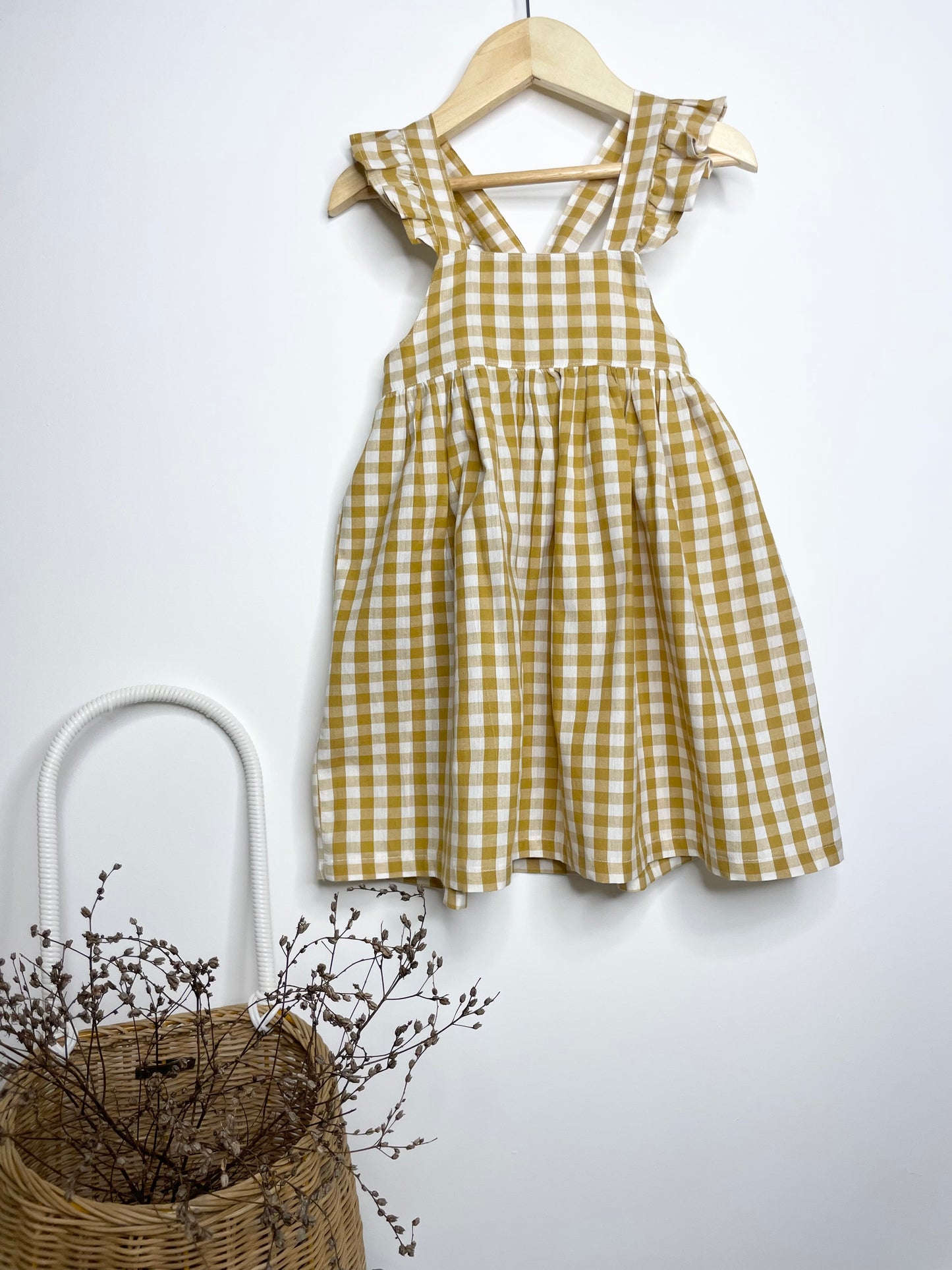 Marigold Dress - Cotton Gingham Mustard