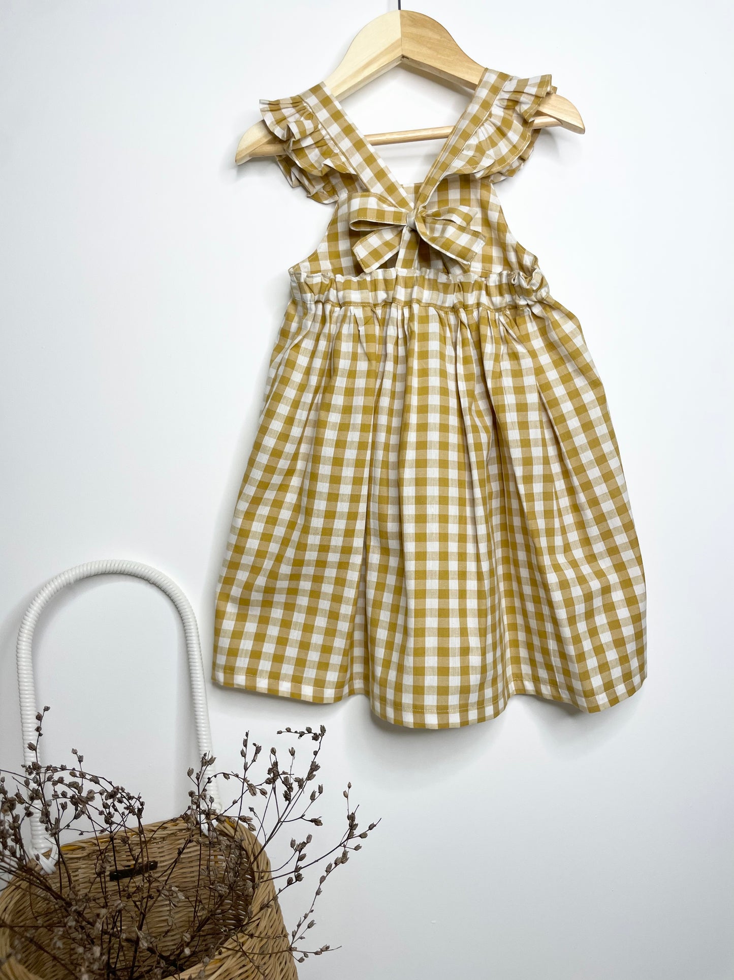 Marigold Dress - Cotton Gingham Mustard