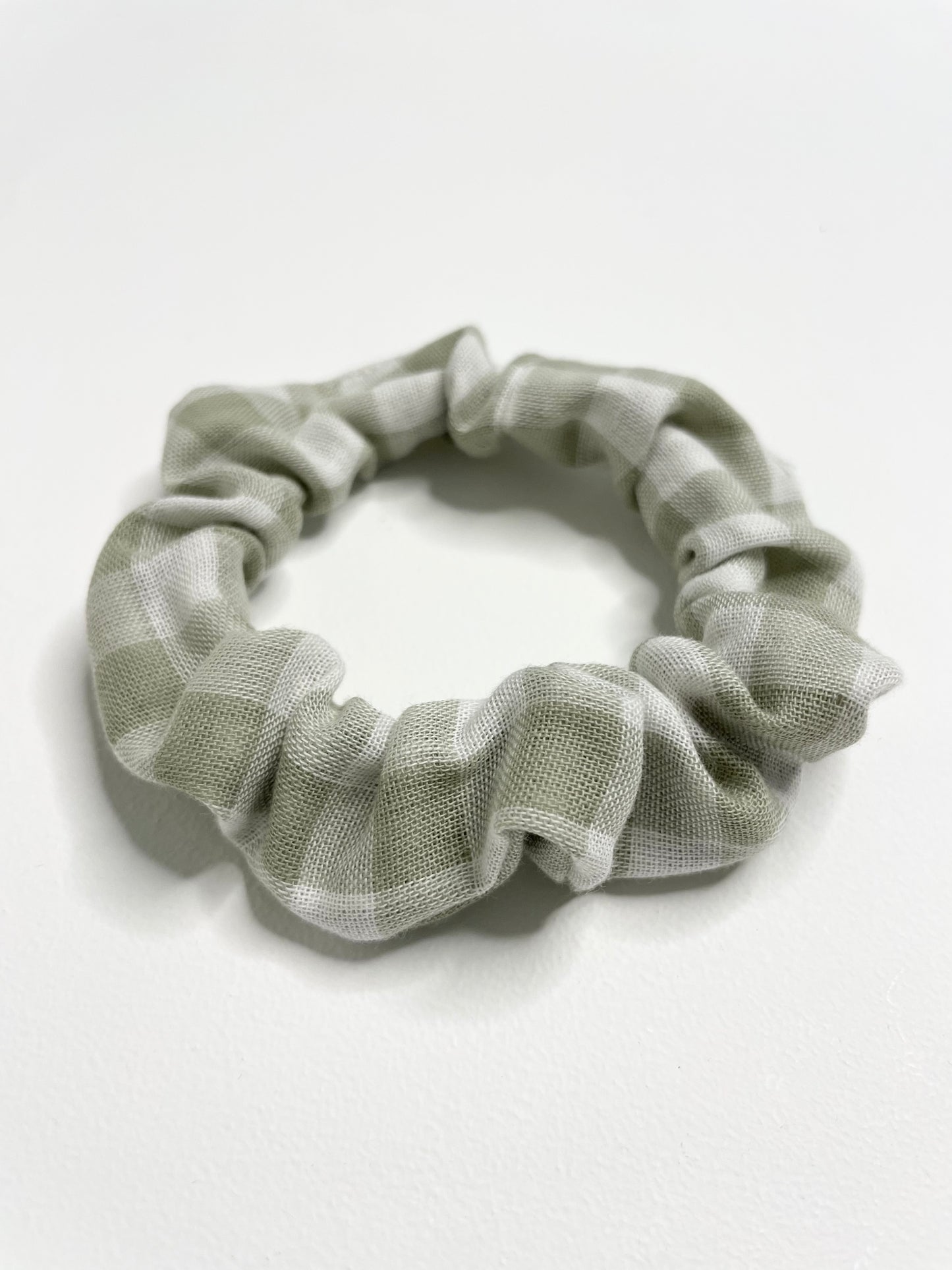 Scrunchies - Cotton Double Cloth Gingham Sage