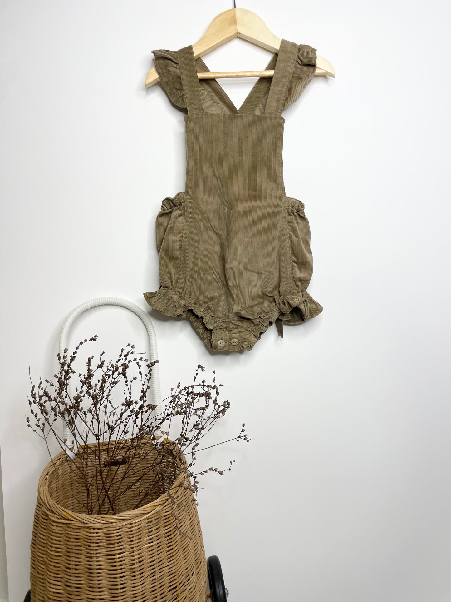 Marigold Romper - Cotton Corduroy Sage