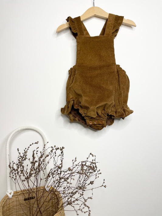 Marigold Romper - Cotton Corduroy Tan