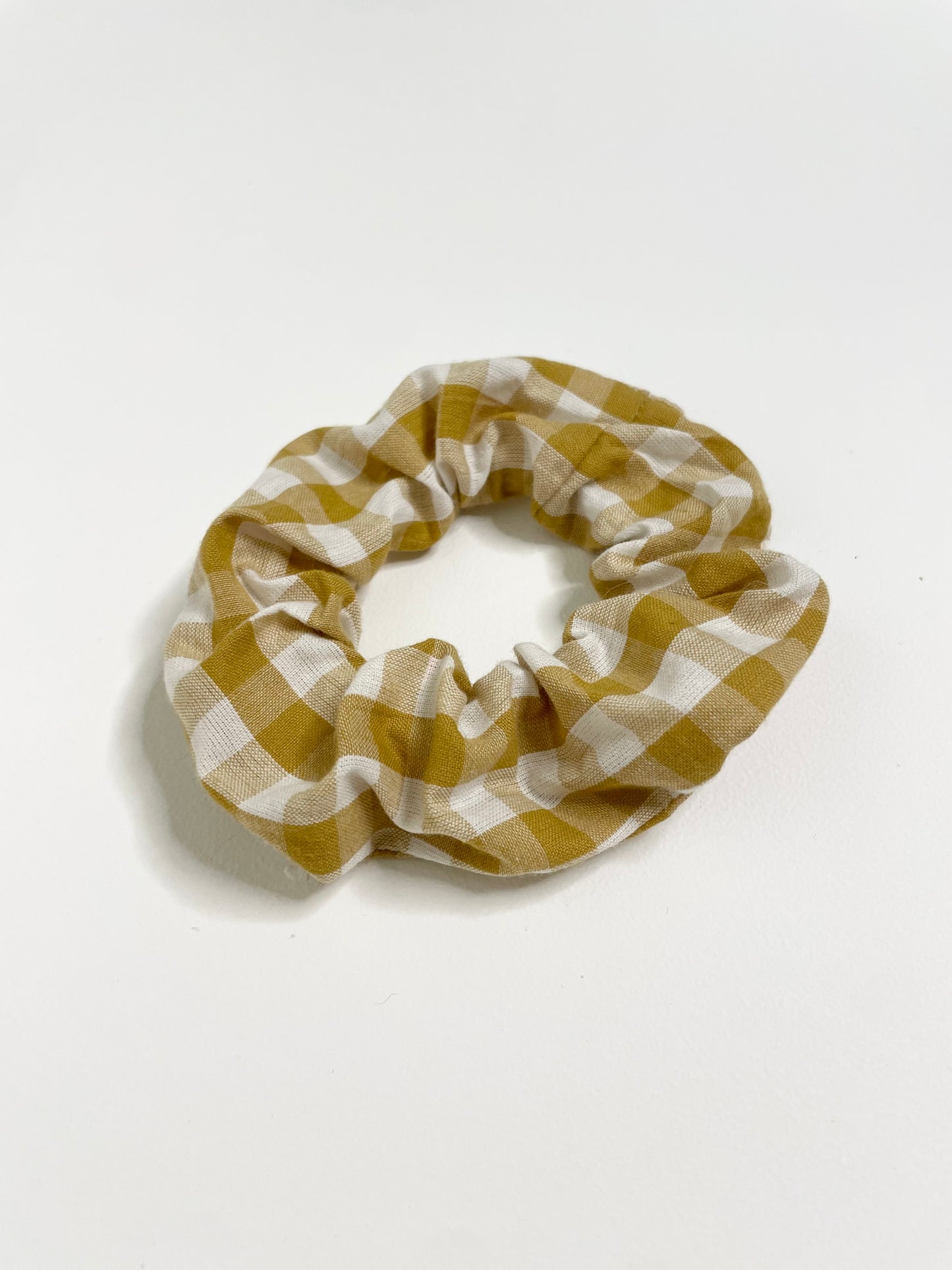 Scrunchies - Cotton Gingham Mustard